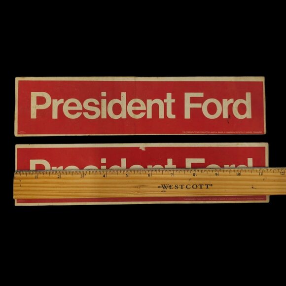 President Gerald Ford 1976 Presidential Campaign Bumper Sticker Lot Of 2 NOS - Picture 3 of 7